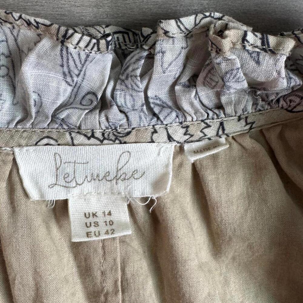 Anthropologie x Let Me Be Celeste Casual Printed Puff Sleeve Dress Size 10 - Picture 9 of 9